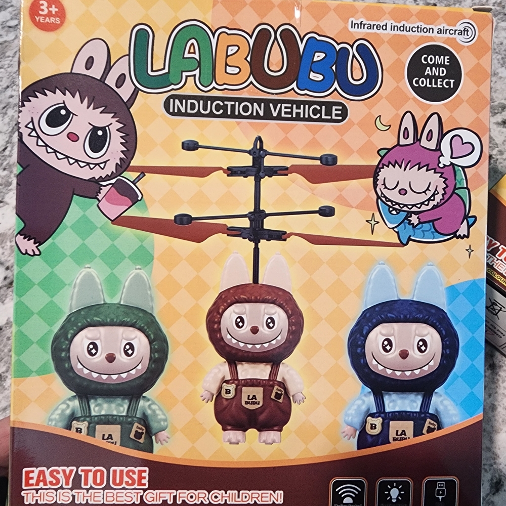 New Labubu - Green and Blue Flying Drone With Hand Motion
